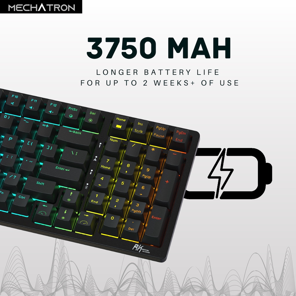 ภาพเพิ่มเติมของ [Key THAI] Royal Kludge RK98 V.2022 แมคคานิคอล คีย์บอร์ด คีย์ไทย ไร้สาย บลูทูธ RGB Mechanical Wireless Hot Swap Keyboard
