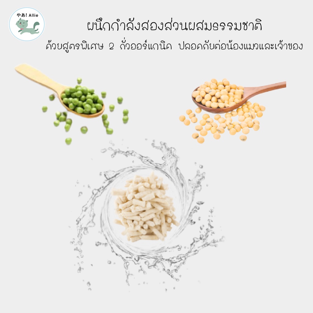 ภาพเพิ่มเติมของ 👍 ทรายเต้าหู้ล้วนไม่ผสม 4 ถุงสุดคุ้ม ทรายแมวเต้าหู้ธรรมชาติ สูตรพิเศษ 2 ถั่วออร์แกนิค หนึบกว่า หอมกว่า