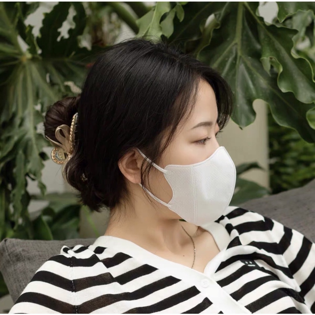 ภาพเพิ่มเติมของ 3D mask 1เเพ็ค 10ชิ้น หน้ากากอนามัยป้องกันแบคทีเรียทรงกระชับหน้า แบบบาง1ชั้น