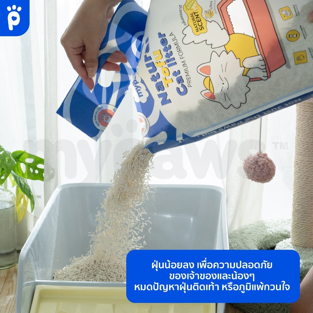 ภาพเพิ่มเติมของ [🔥Paydayโปรปัง]My Paws ทรายแมวเต้าหู้ ทรายแมวแบบเกล็ด ทรายแมวภูเขาไฟ รวมรุ่นทรายแมวMy Paws 6L,24L