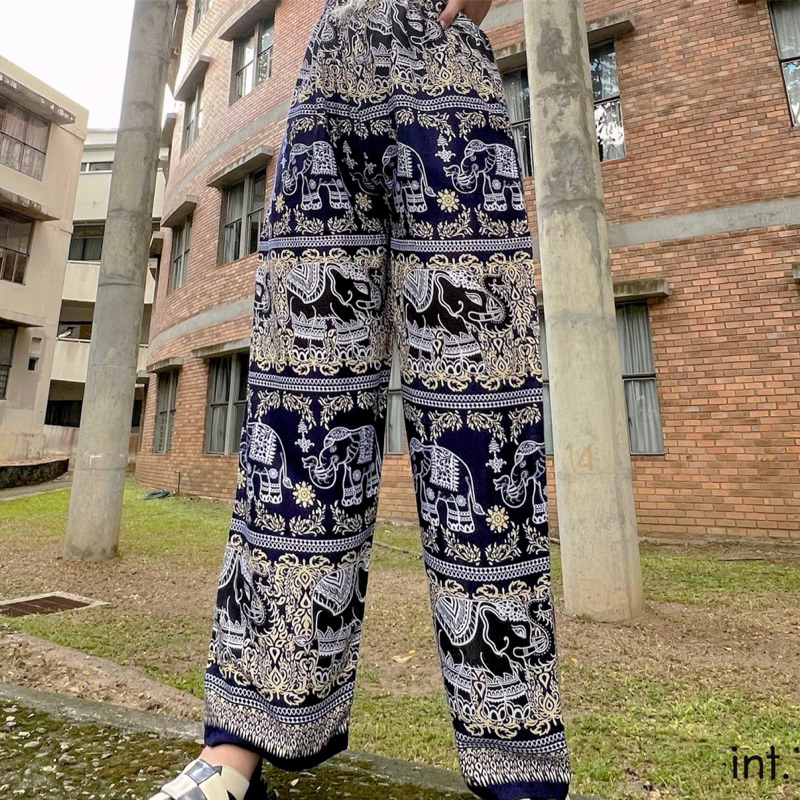 ภาพเพิ่มเติมของ [งานไทย🇹🇭] กางเกงช้าง ขาปล่อย มี 2 กระเป๋า Elephant Pant 🐘  Free Size ใส่สบายไม่ร้อน
