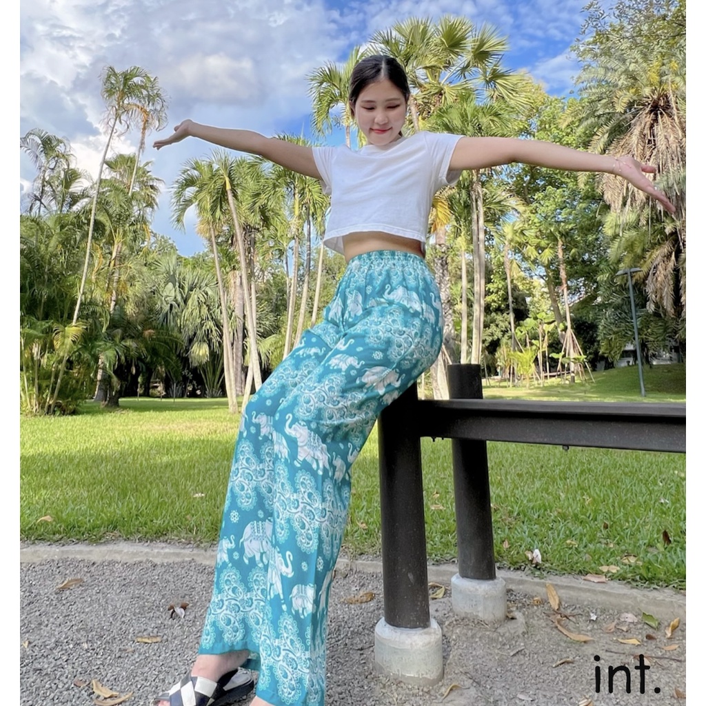 ภาพเพิ่มเติมของ [งานไทย🇹🇭] กางเกงช้าง ขาปล่อย มี 2 กระเป๋า Elephant Pant 🐘  Free Size ใส่สบายไม่ร้อน