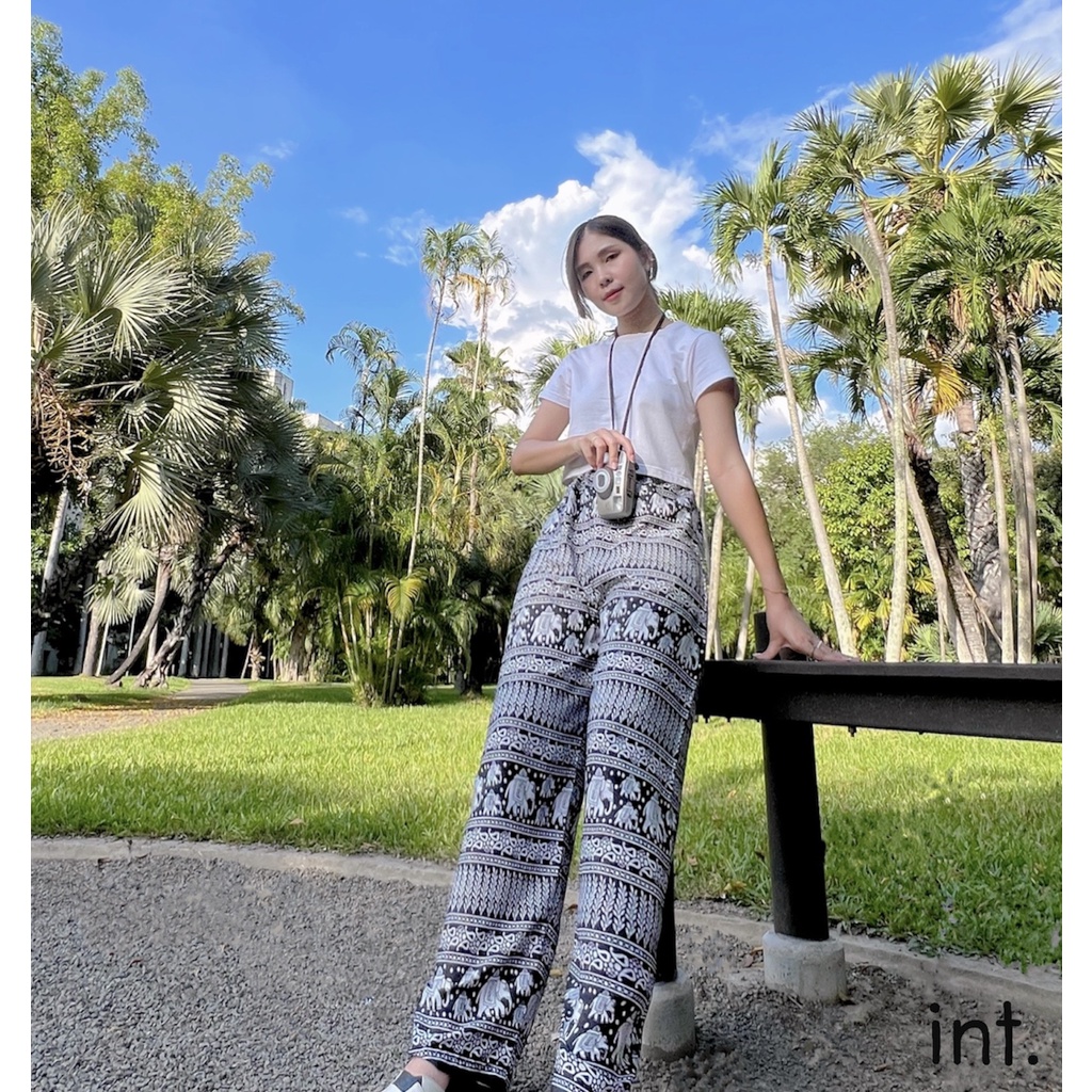 ภาพเพิ่มเติมของ [งานไทย🇹🇭] กางเกงช้าง ขาปล่อย มี 2 กระเป๋า Elephant Pant 🐘  Free Size ใส่สบายไม่ร้อน