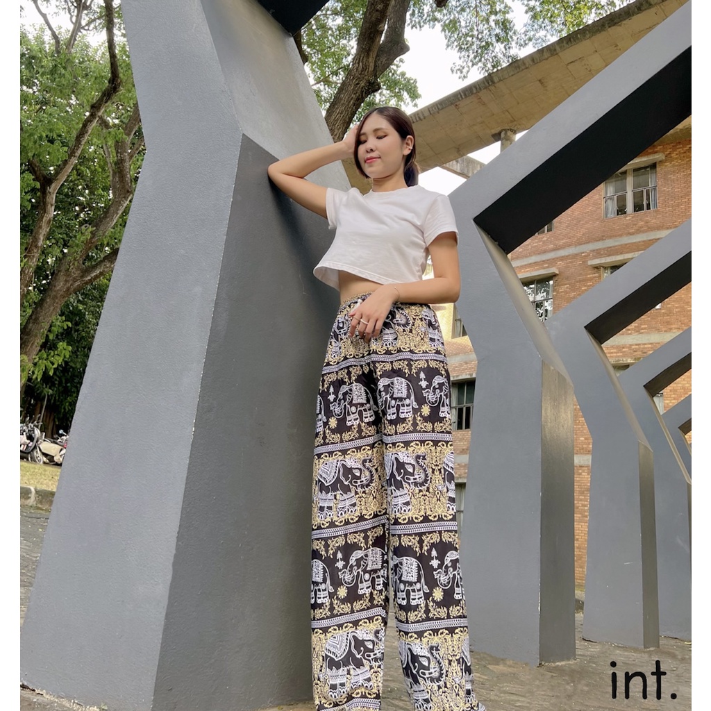 ภาพเพิ่มเติมของ [งานไทย🇹🇭] กางเกงช้าง ขาปล่อย มี 2 กระเป๋า Elephant Pant 🐘  Free Size ใส่สบายไม่ร้อน