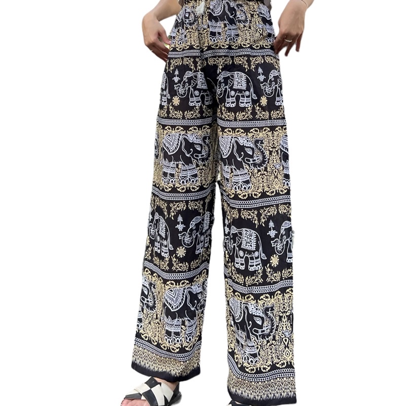 ภาพเพิ่มเติมของ [งานไทย🇹🇭] กางเกงช้าง ขาปล่อย มี 2 กระเป๋า Elephant Pant 🐘  Free Size ใส่สบายไม่ร้อน