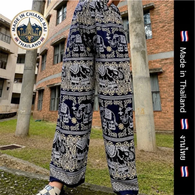 [งานไทย🇹🇭] กางเกงช้าง ขาปล่อย มี 2 กระเป๋า Elephant Pant 🐘  Free Size ใส่สบายไม่ร้อน