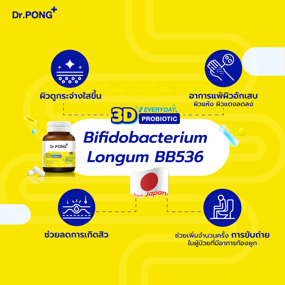 ภาพเพิ่มเติมของ [ช้อปครบ รับฟรี]  Dr.PONG 3D EVERYDAY PROBIOTIC ปรับสมดุลลำไส้ บำรุงผิว เสริมระบบภูมิคุ้มกัน