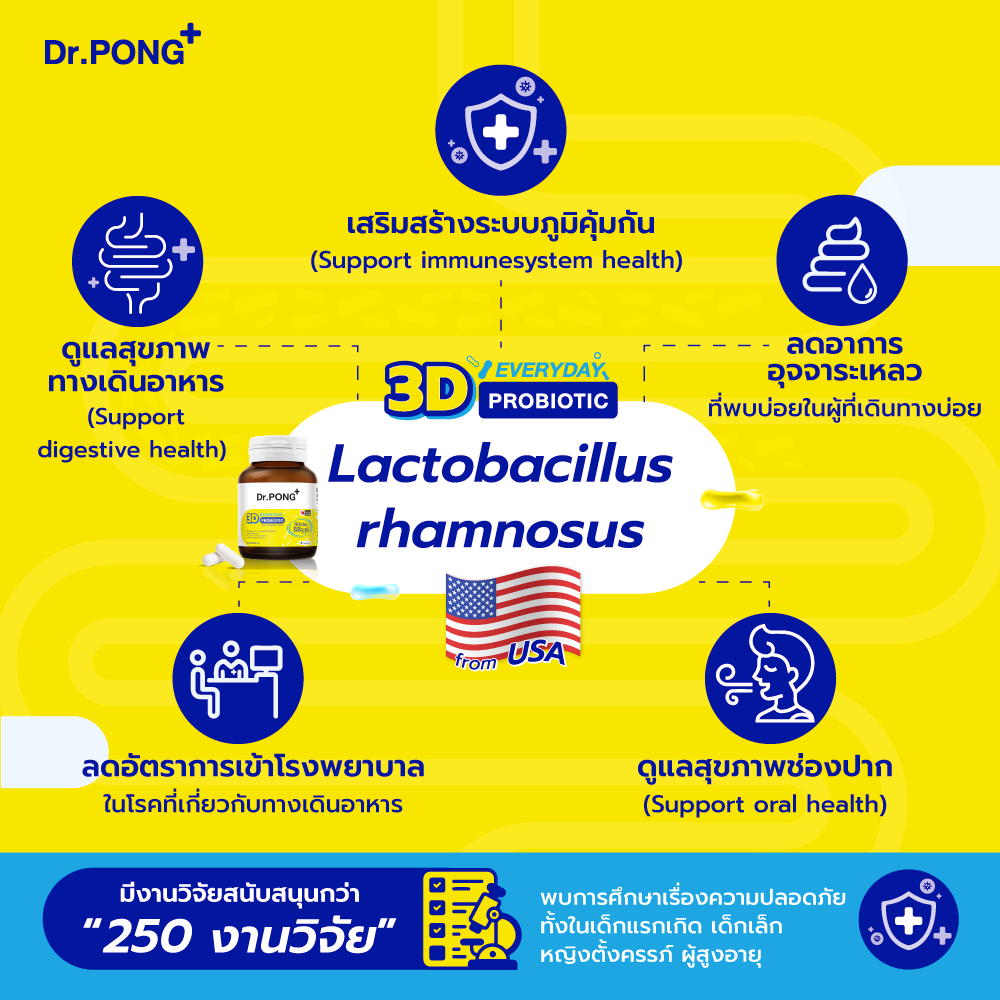 ภาพเพิ่มเติมของ [ช้อปครบ รับฟรี]  Dr.PONG 3D EVERYDAY PROBIOTIC ปรับสมดุลลำไส้ บำรุงผิว เสริมระบบภูมิคุ้มกัน