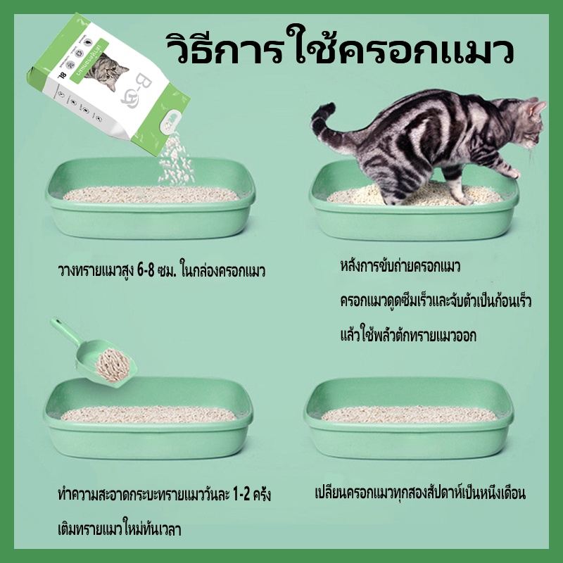 ภาพเพิ่มเติมของ BHQ ทรายแมวเต้าหู้ ออร์แกนิค ผลิตจากกากถั่วเหลืองธรรมชาติ ทิ้งลงชักโครกได้ 4.5L