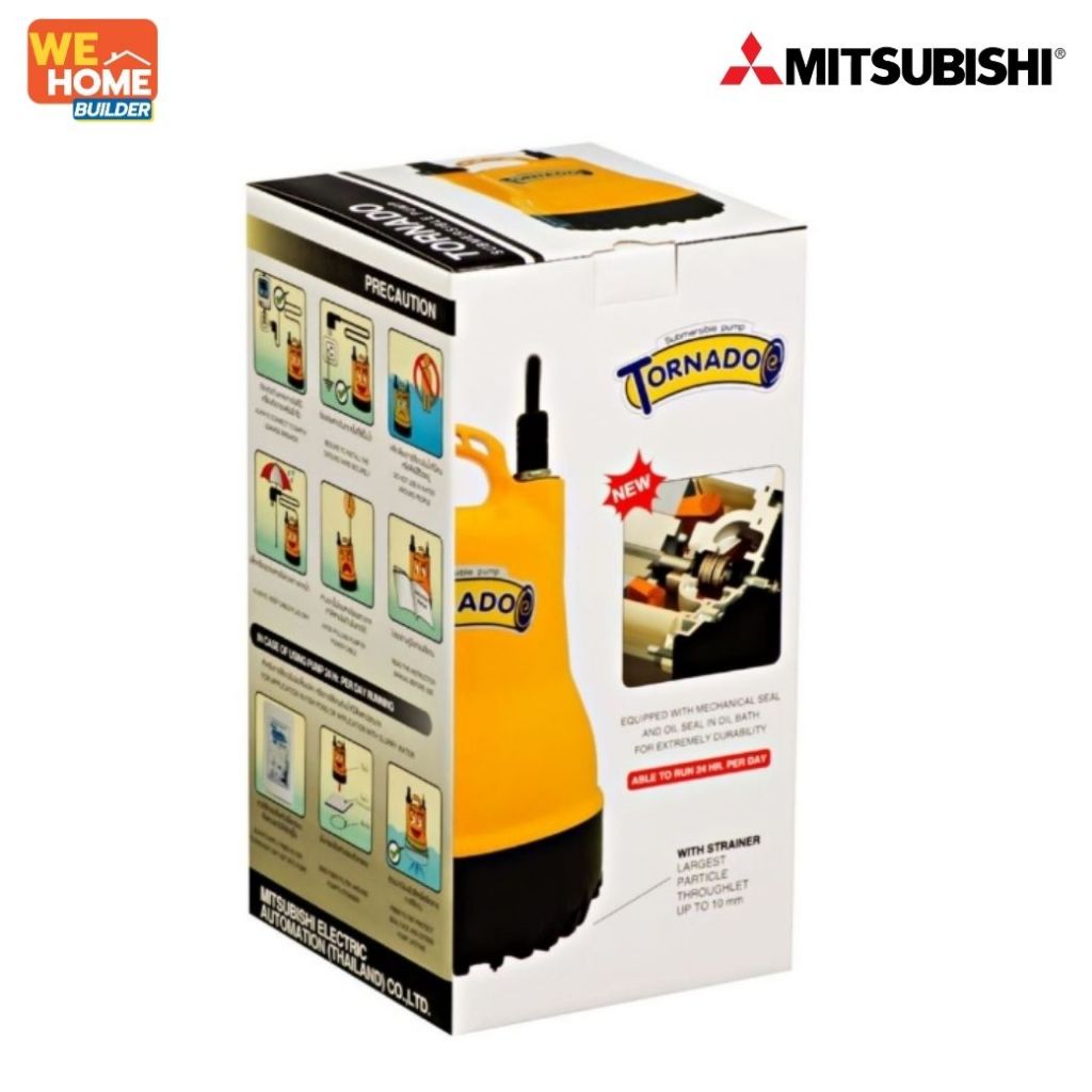 ภาพเพิ่มเติมของ MITSUBISHI ปั๊มแช่ Tornado PSP-105S ขนาด 1 นิ้ว 100W 220V ปั๊มจุ่ม ไดโว่ ปั๊มดูด สำหรับสูบน้ำท่วม น้ำขัง