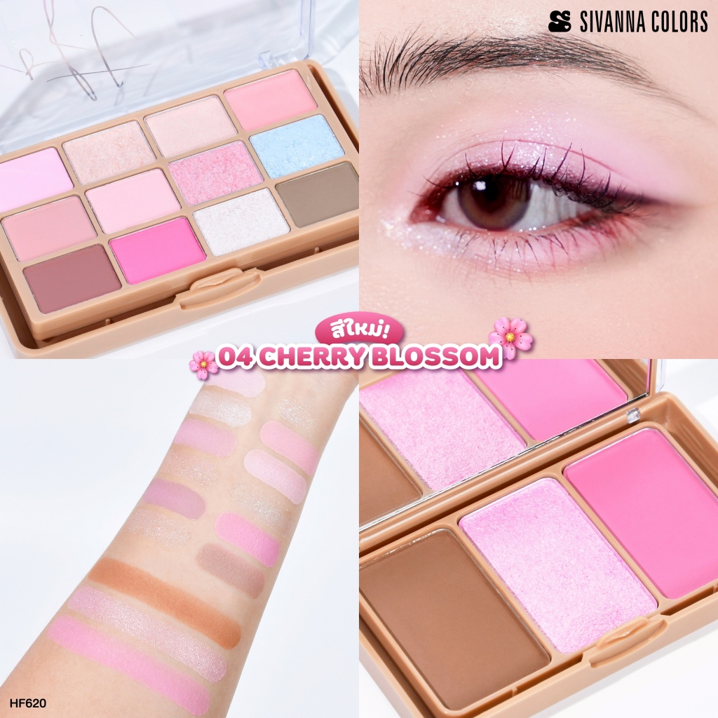 ภาพเพิ่มเติมของ Sivanna Colors SOFT BLURRING 12/3 COLOR DOUBLE EYE PALETTE :HF620 | เมคอัพเซต อายแชโดว์ 12 เฉดสี บลัชออน คอนทัวร์ ไฮไลท์