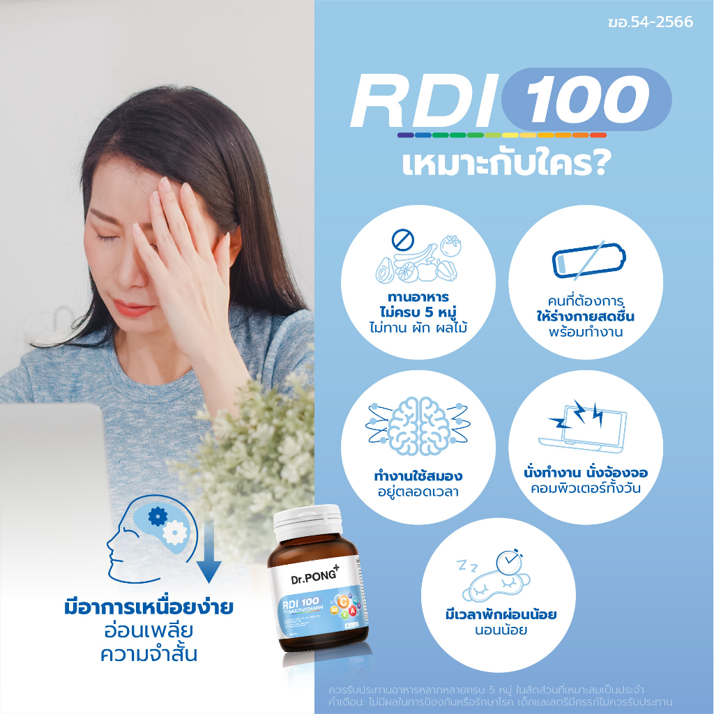 ภาพเพิ่มเติมของ [ช้อปครบ รับฟรี]  Dr.Pong RDI100 daily multivitamin ดอกเตอร์พงศ์ อาร์ดีไอ100 เดลี่ มัลติวิตามิน วิตามินรวม
