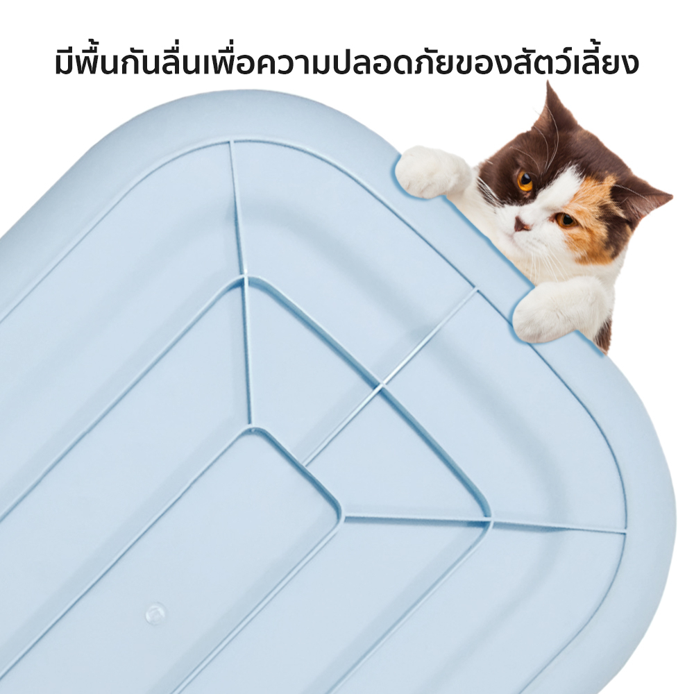ภาพเพิ่มเติมของ Petcho ห้องน้ำแมว พร้อมที่ตักทราย ห้องน้ำแมวทรงโดม มีฝา ทราย กระบะทรายแมว 2 ชั้น Cat littler box  รุ่น ฝาเปิดเต็มใบ
