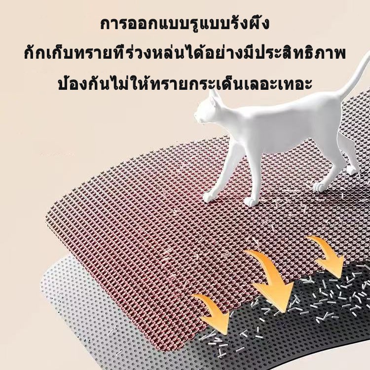 ภาพเพิ่มเติมของ 🐱 แผ่นดักทรายแมว ใหญ่ ที่ดักทราย แมว แผ่นรองทรายแมว พรม 2 ชั้น EVA ช่วยดัก ทรายแมว ที่ติดตามเท้า แผ่น Cat Litter Mat 🐱