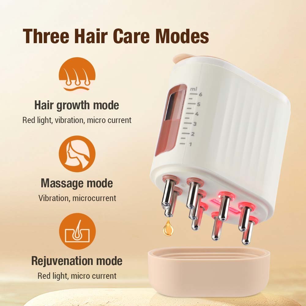 ภาพเพิ่มเติมของ Deciniee เครื่องนวดหนังศีรษะ 625nm ไฟ LED บําบัด สั่นสะเทือน หวีนวด ยาเหลว น้ํามัน ปลูกผม