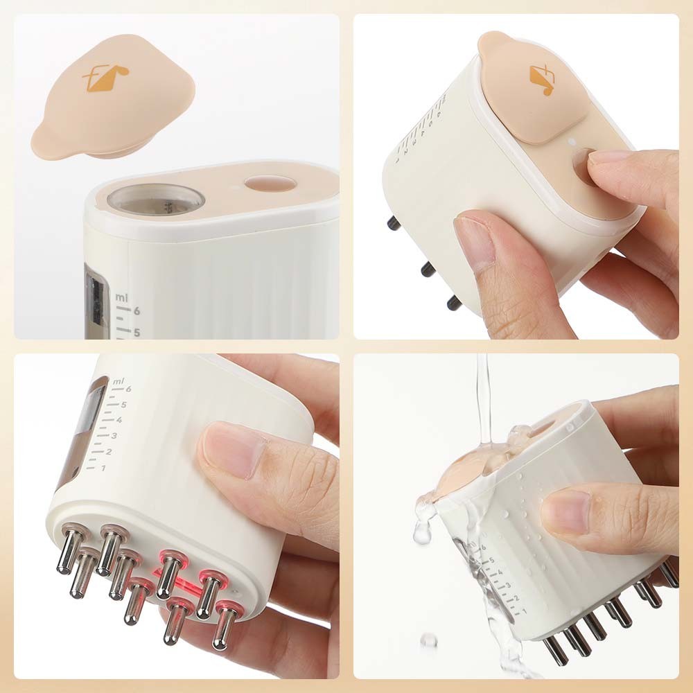 ภาพเพิ่มเติมของ Deciniee เครื่องนวดหนังศีรษะ 625nm ไฟ LED บําบัด สั่นสะเทือน หวีนวด ยาเหลว น้ํามัน ปลูกผม