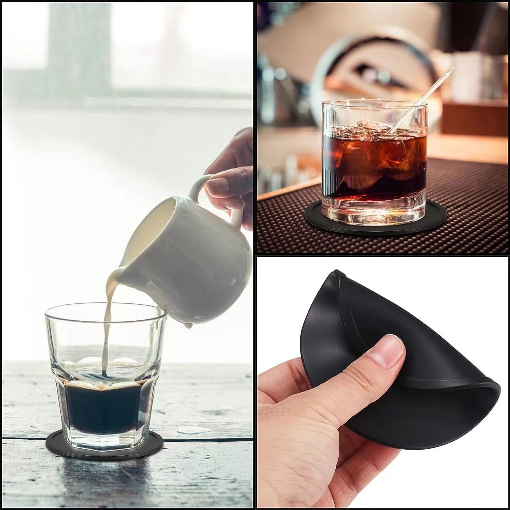 ภาพเพิ่มเติมของ FormalCoffee ที่รองแก้ว ชนิดซิลิโคน กันร้อน กันลื่น มีให้เลือก 2ขนาด 10X10 ซม. 7X7 ซม.