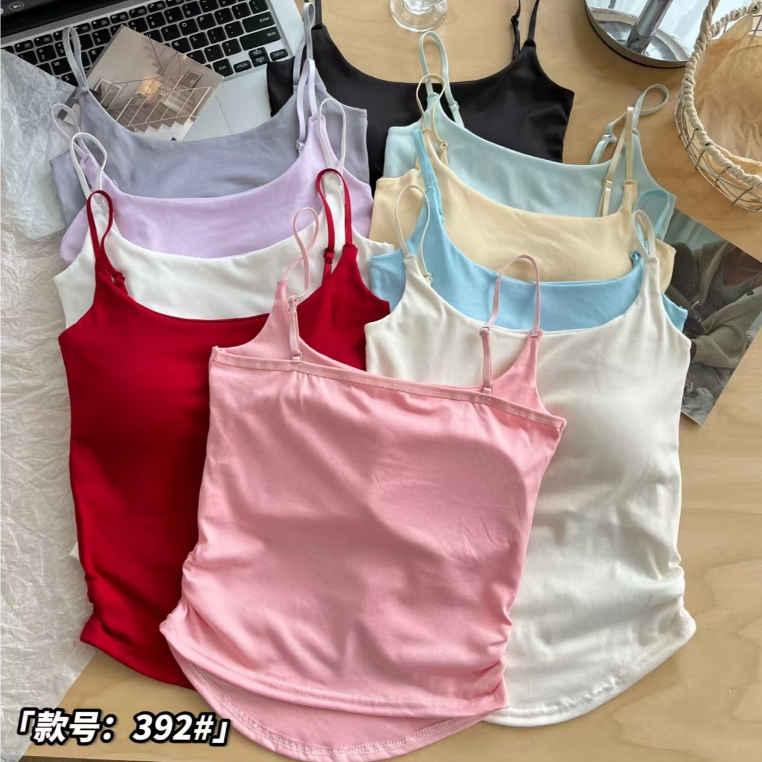 ภาพเพิ่มเติมของ #392 เสื้อสายเดี่ยว ตัวยาว มีฟองน้ำ เย็บติด ฟรีไซต์ 24-34ab สีสวย ไร้ขอบ ใส่สบาย เสื้อ ผู้หญิง