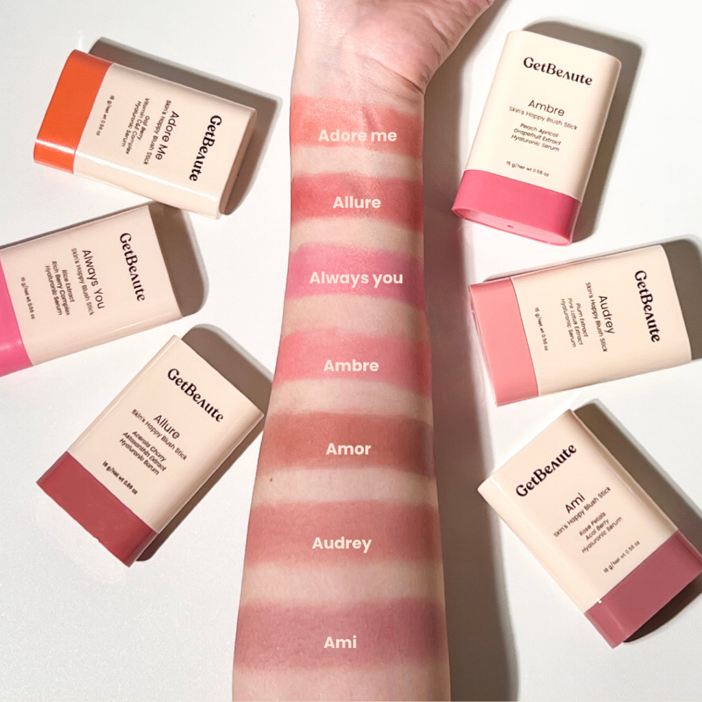 ภาพเพิ่มเติมของ [สีใหม่เข้าแล้ว] GetBeaute | บลัชสติ๊ก Skin's Happy Blush Stick; 16g บลัชออน เกลี่ยง่าย เบาบาง