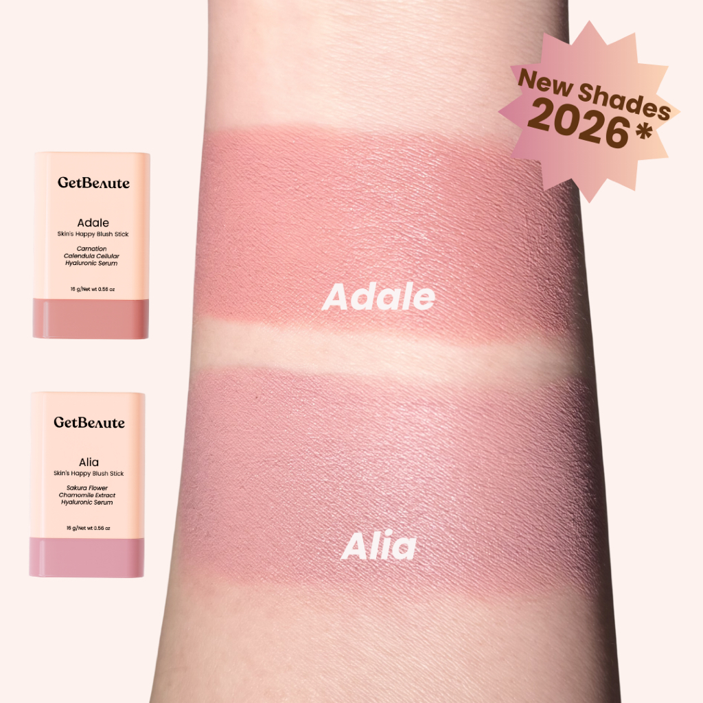 ภาพเพิ่มเติมของ [สีใหม่เข้าแล้ว] GetBeaute | บลัชสติ๊ก Skin's Happy Blush Stick; 16g บลัชออน เกลี่ยง่าย เบาบาง