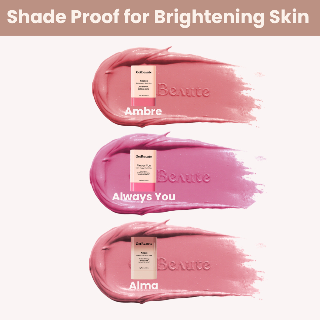 ภาพเพิ่มเติมของ [สีใหม่เข้าแล้ว] GetBeaute | บลัชสติ๊ก Skin's Happy Blush Stick; 16g บลัชออน เกลี่ยง่าย เบาบาง