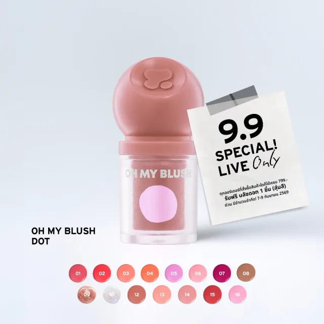 OH MY BLUSH DOT #บลัชหัวโต #ohmyblushdot (16 Colors) 3g.