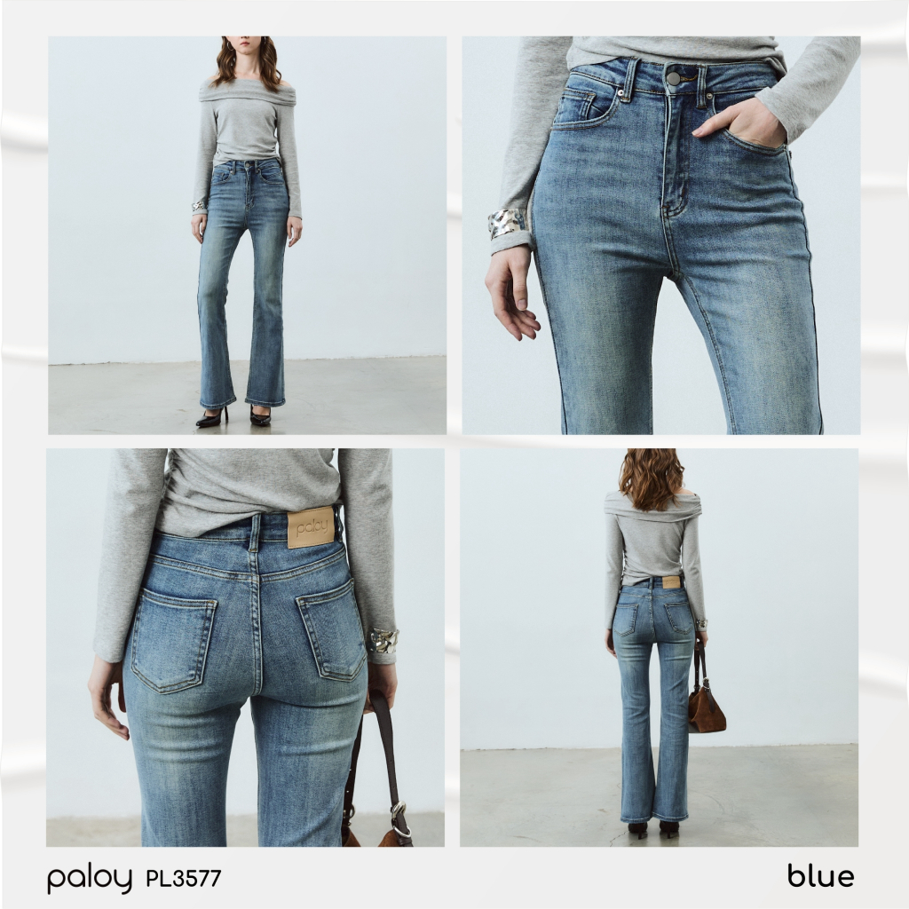 ภาพเพิ่มเติมของ [Best Seller] Paloy - PL3577 กางเกงยีนส์ขาม้า ผ้ายืดใส่สบาย