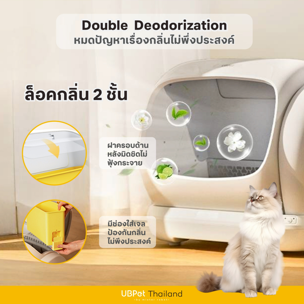 ภาพเพิ่มเติมของ ❗ พร้อมส่ง [ 𝐍𝐄𝐖 𝟐𝟎𝟐𝟔 ] Mister Robot x UBPet ห้องน้ำแมวอัตโนมัติ Cat Litter Box รุ่น C41 รุ่นอัพเกรดใหม่ล่าสุด!!