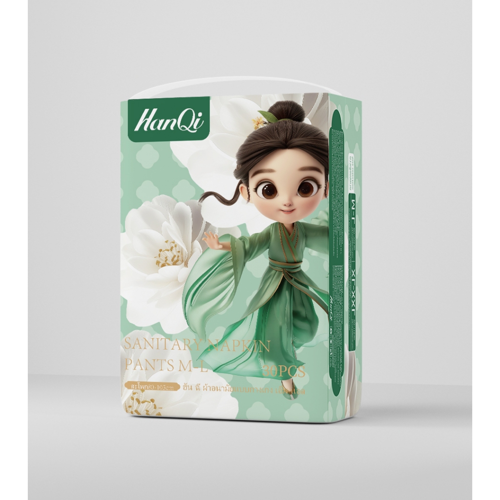 ภาพเพิ่มเติมของ HanQi ผ้าอนามัยแบบกางเกง รุ่นบางเบาระบายอากาศดี นุ่ม และสบาย กางเกงผ้าอนามัย หลังคลอด ผ้าอนามัย 30 ชิ้น