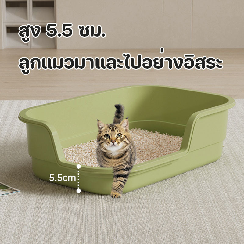 ภาพเพิ่มเติมของ พร้อมส่ง ห้องน้ำแมวใหญ่ กล่องทรายกึ่งเปิด 60cm กระบะทรายแมว ป้องกันทรายกระเด็น พร้อมที่ตักทราย