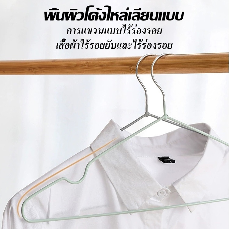 ภาพเพิ่มเติมของ Eden จัดส่งรวดเร็ว ไม้แขวนเสื้อ(1 เเพ็ค10 ชิ้นและ 2 เเพ็ค20 ชิ้น)ไม้แขวนเสื้อ กันลื่น เคลือบซิลิโคน