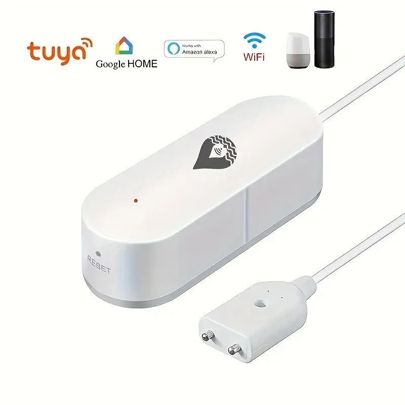 ภาพเพิ่มเติมของ Wifi เครื่องตรวจจับน้ําเซ็นเซอร์รั่วนาฬิกาปลุกเครื่องตรวจจับเสียง Tuya Smart Life APP น้ําท่วมแจ้งเตือนล้นความปลอดภัย