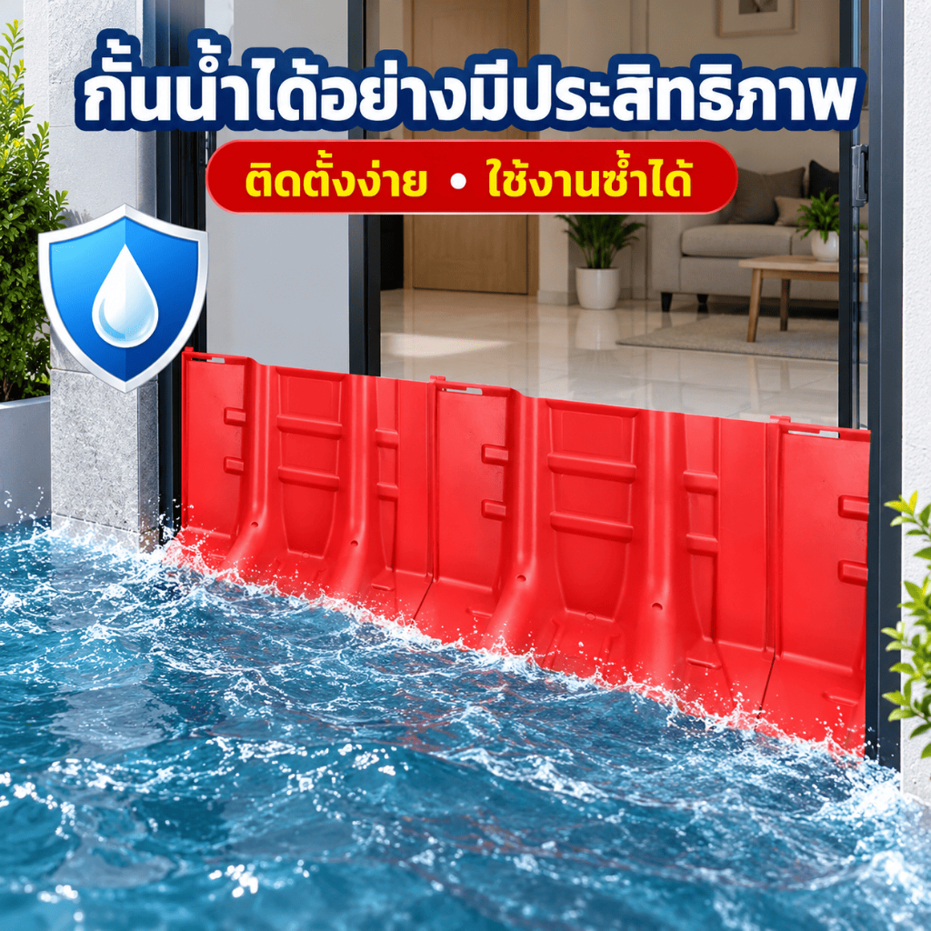 ภาพเพิ่มเติมของ พร้อมส่ง แผ่นกั้นน้ำท่วม ใช้ป้องกันน้ำท่วมหรือ เปลี่ยนทิศทางน้ำได้ กั้นน้ำท่วมเฉียบพลัน ชะลอน้ำ