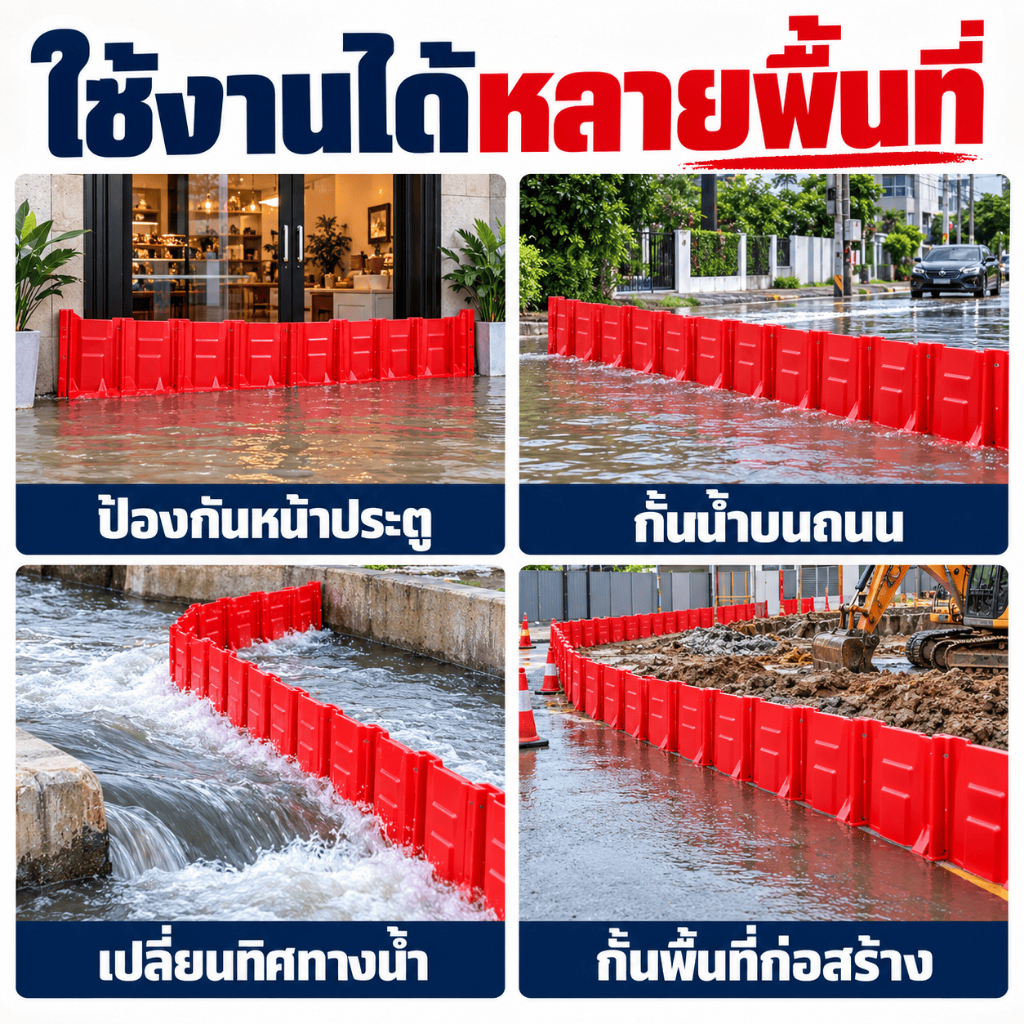 ภาพเพิ่มเติมของ พร้อมส่ง แผ่นกั้นน้ำท่วม ใช้ป้องกันน้ำท่วมหรือ เปลี่ยนทิศทางน้ำได้ กั้นน้ำท่วมเฉียบพลัน ชะลอน้ำ