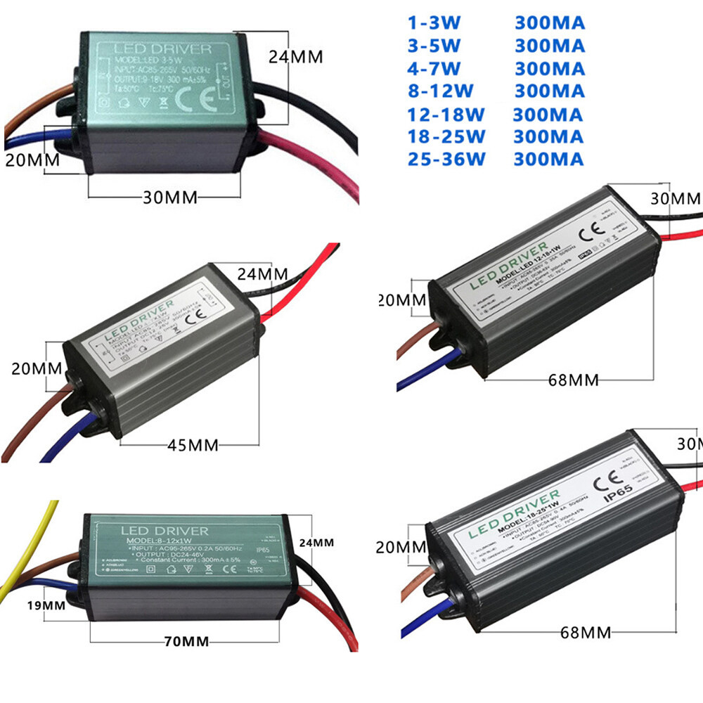 ภาพเพิ่มเติมของ กันน้ํา LED Driver AC 85-265V Power Supply Transformer 3-5W 4-7W 8-12W 12-18W 18-25W 25-36W 40W 50W 60W ไฟ LED Driver LED ดาวน์ไลท์แผงไฟน้ําท่วมเปลี่ยนไฟ
