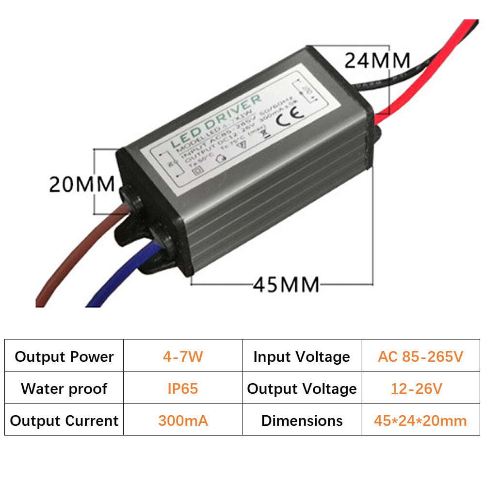 ภาพเพิ่มเติมของ กันน้ํา LED Driver AC 85-265V Power Supply Transformer 3-5W 4-7W 8-12W 12-18W 18-25W 25-36W 40W 50W 60W ไฟ LED Driver LED ดาวน์ไลท์แผงไฟน้ําท่วมเปลี่ยนไฟ
