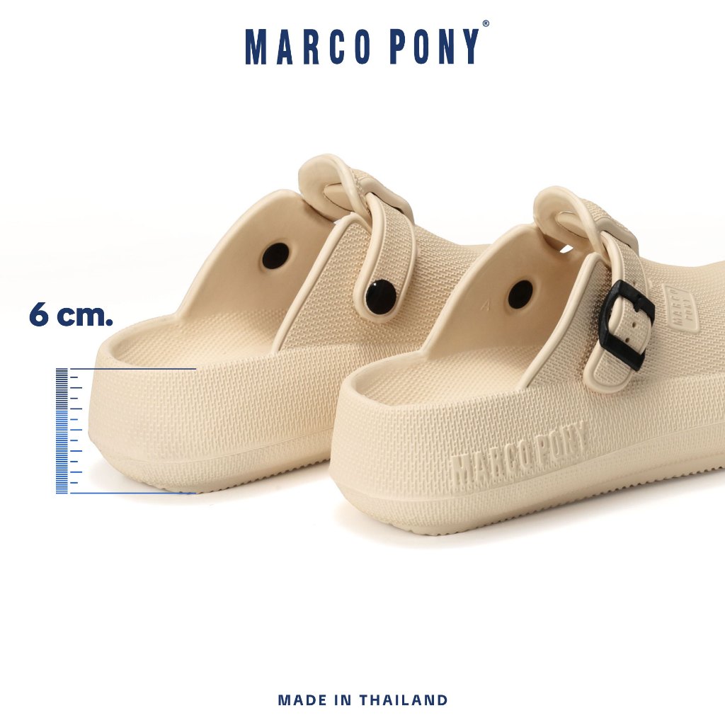 ภาพเพิ่มเติมของ Marco Pony รองเท้าหัวโต รองเท้าแตะผู้หญิงแฟชั่น เพื่อสุขภาพ เบาสบาย ส้นหนา 6 ซม MH9029