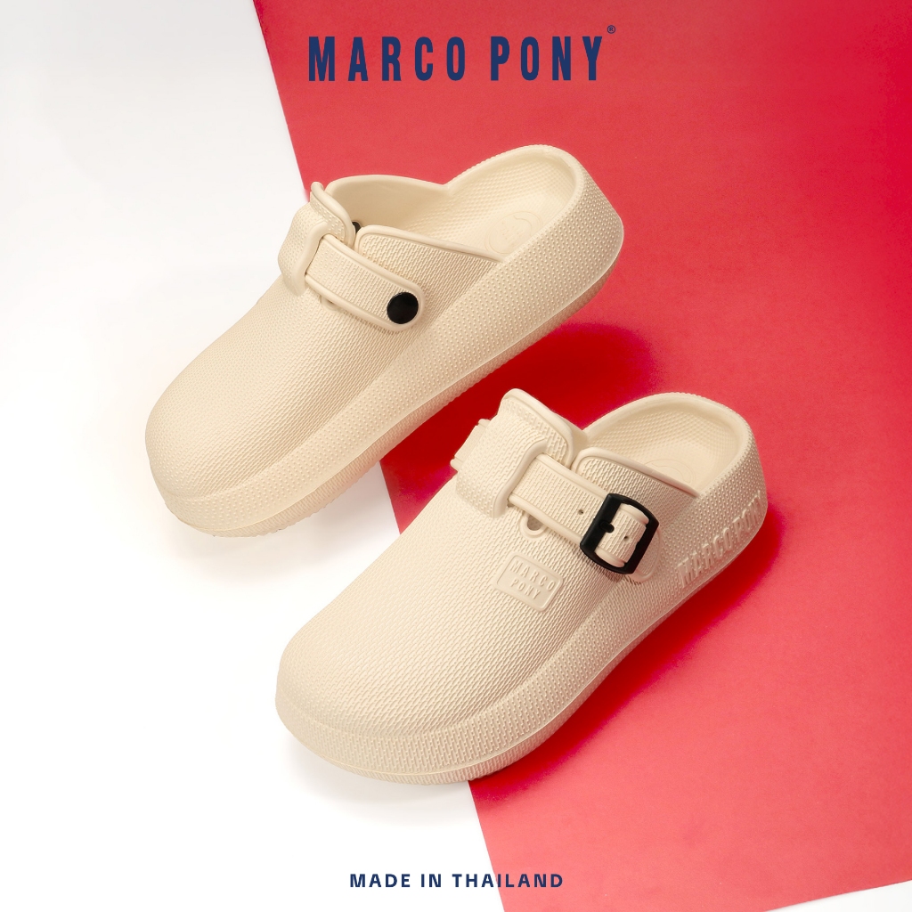 ภาพเพิ่มเติมของ Marco Pony รองเท้าหัวโต รองเท้าแตะผู้หญิงแฟชั่น เพื่อสุขภาพ เบาสบาย ส้นหนา 6 ซม MH9029