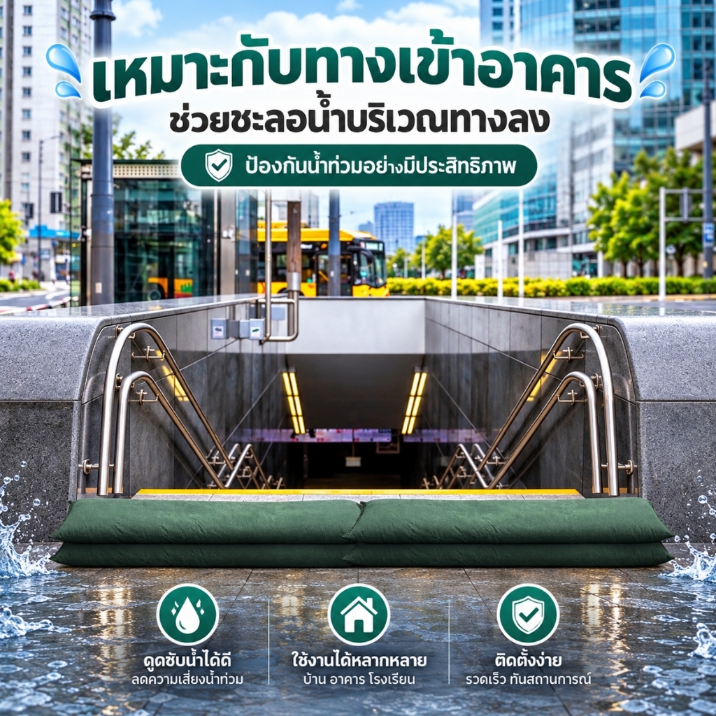 ภาพเพิ่มเติมของ ถุงป้องกันน้ำท่วม ถุงทรายควบคุมน้ําท่วม แผ่นกั้นน้ำท่วม การป้องกันน้ำท่วมช่วยป้องกันน้ำท่วมป้องกันฝน