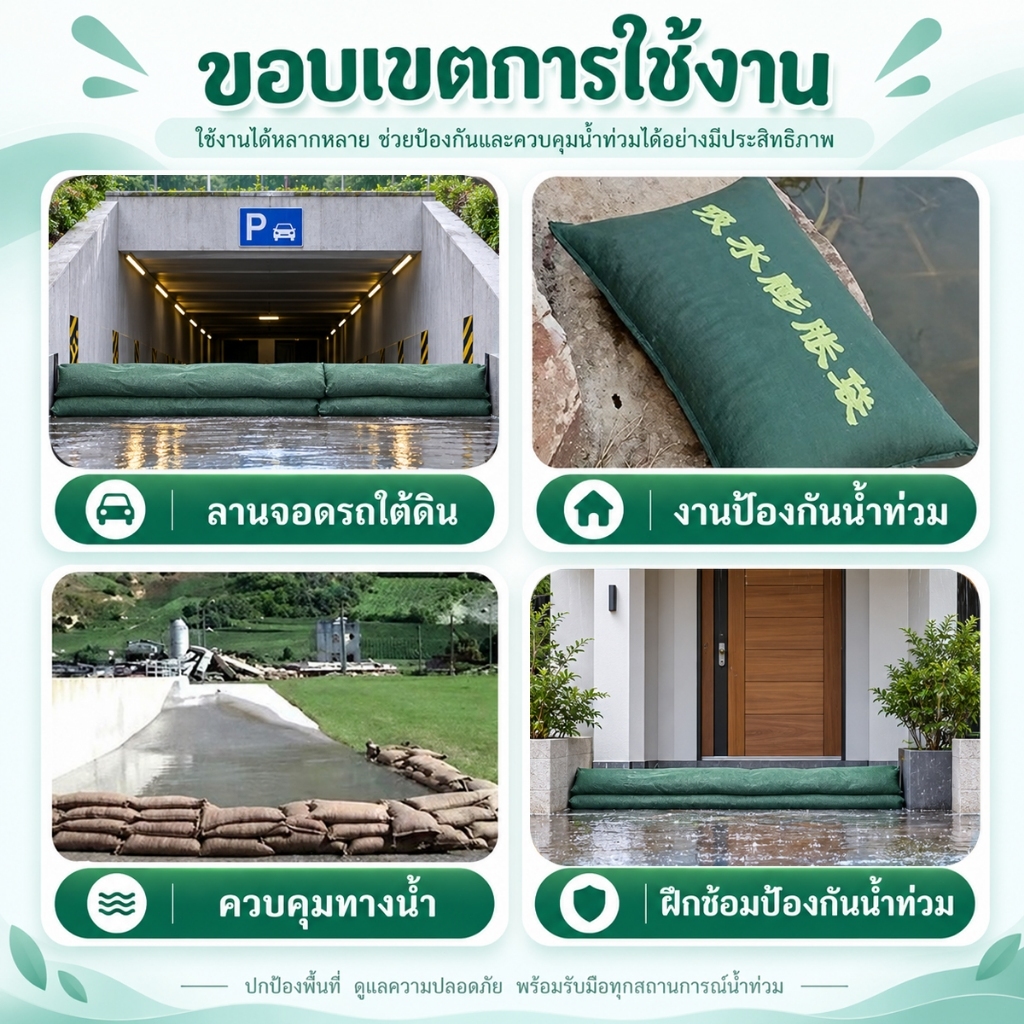 ภาพเพิ่มเติมของ ถุงป้องกันน้ำท่วม ถุงทรายควบคุมน้ําท่วม แผ่นกั้นน้ำท่วม การป้องกันน้ำท่วมช่วยป้องกันน้ำท่วมป้องกันฝน