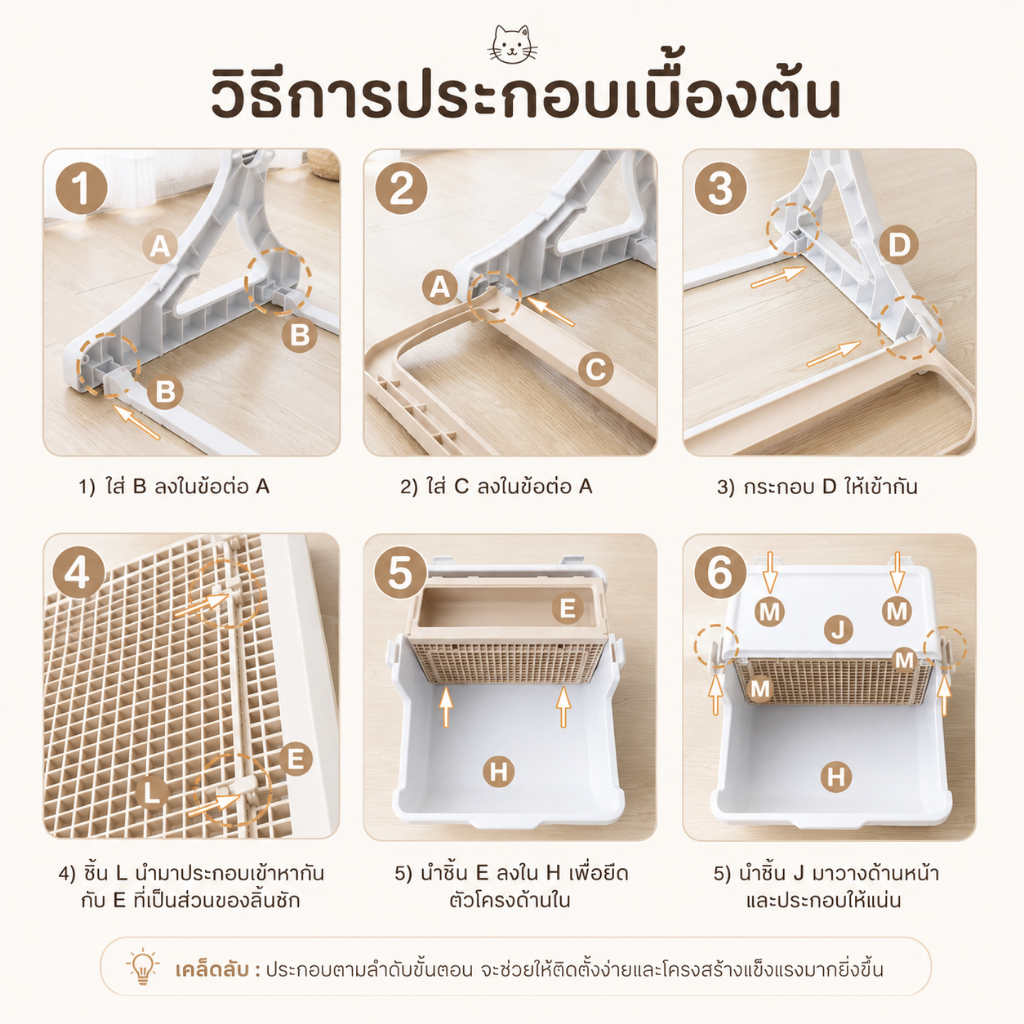 ภาพเพิ่มเติมของ 🐱[PetParadise.th]🐶ห้องน้ำแมว ห้องน้ำแมวกึ่งอัตโนมัติ ใช้งานง่าย มีตะแกรงแยกทราย ไม่ต้องตักเอง