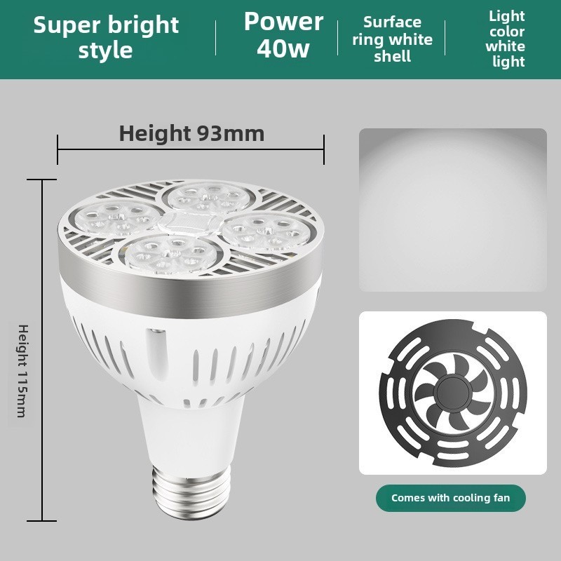 ภาพเพิ่มเติมของ Oeing LED Track Light น้ําท่วมหลอดไฟ PAR30 โคมไฟ 25W 35W 40W 45W E27 Warm Cool Neutral White Spotlight สําหรับร้านเสื้อผ้าห้องครัว 220V