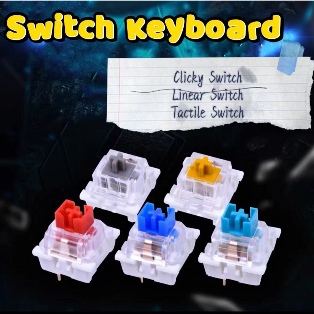 ภาพเพิ่มเติมของ Switch Blue Switch,Red Switch kang whiteปุ่มสวิตช์ Mechanical Keyboard (SwitchแบบCherry Mx)3ขา 5 ขา