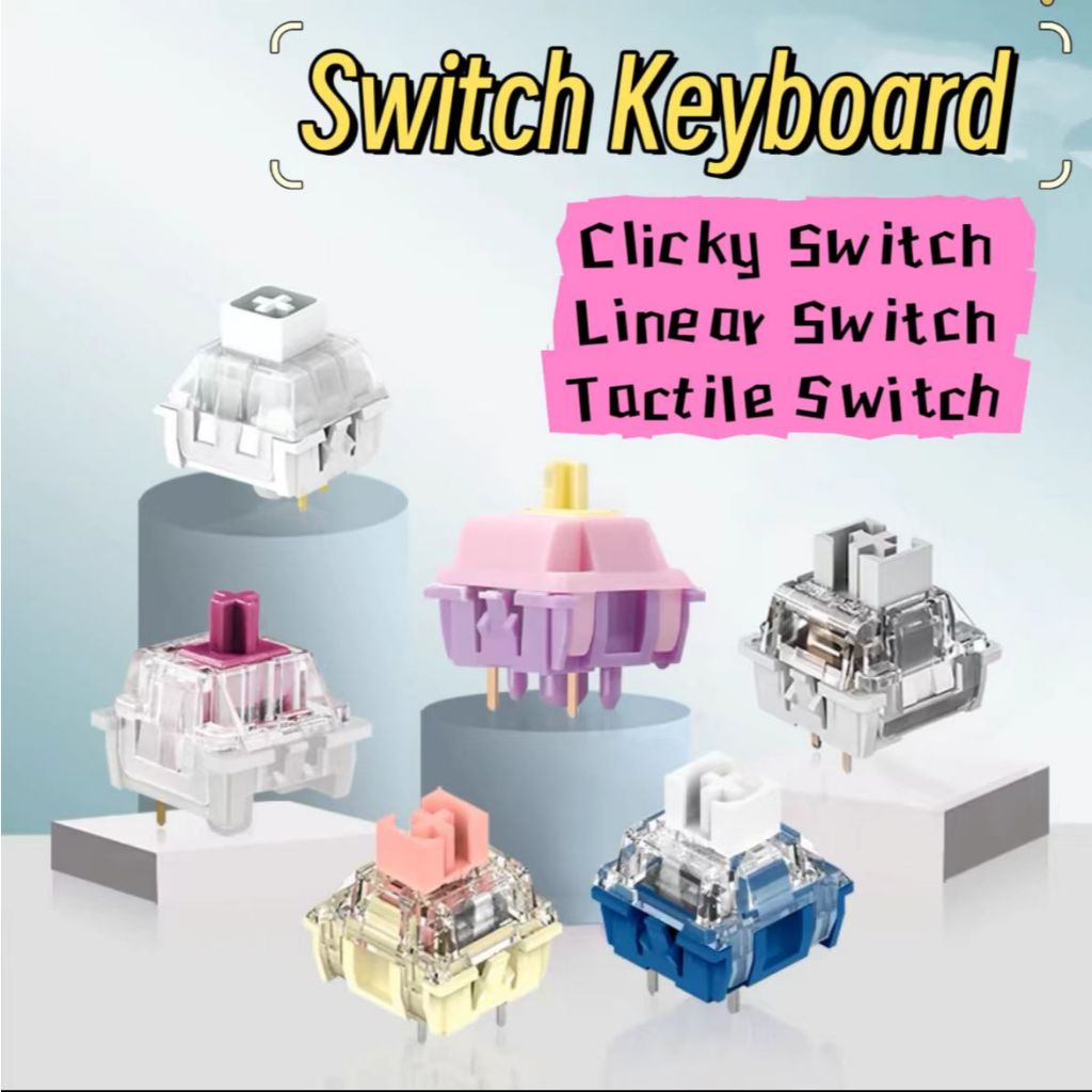 ภาพเพิ่มเติมของ Switch Blue Switch,Red Switch kang whiteปุ่มสวิตช์ Mechanical Keyboard (SwitchแบบCherry Mx)3ขา 5 ขา
