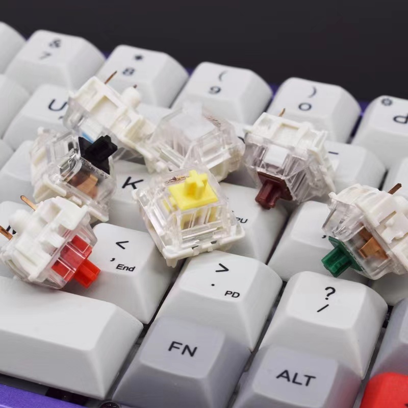 ภาพเพิ่มเติมของ Switch Blue Switch,Red Switch kang whiteปุ่มสวิตช์ Mechanical Keyboard (SwitchแบบCherry Mx)3ขา 5 ขา