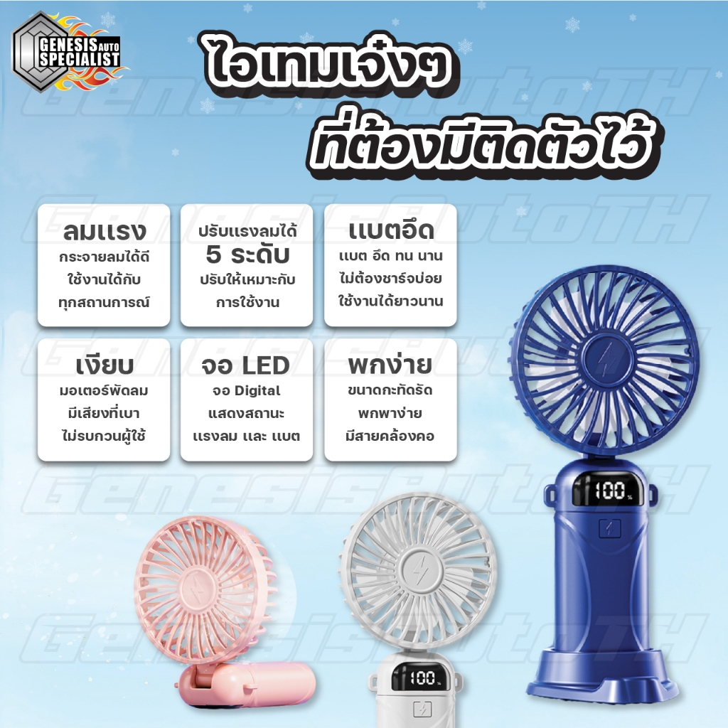 ภาพเพิ่มเติมของ ⚡ ลูกค้าใหม่ 1 บาท! พัดลมมือถือเทอร์โบ 💨 ลมแรง 5 ระดับ แบตอึด ใช้งานได้นาน น้ำหนักเบา พกง่าย ส่งด่วนไวทันใจ!
