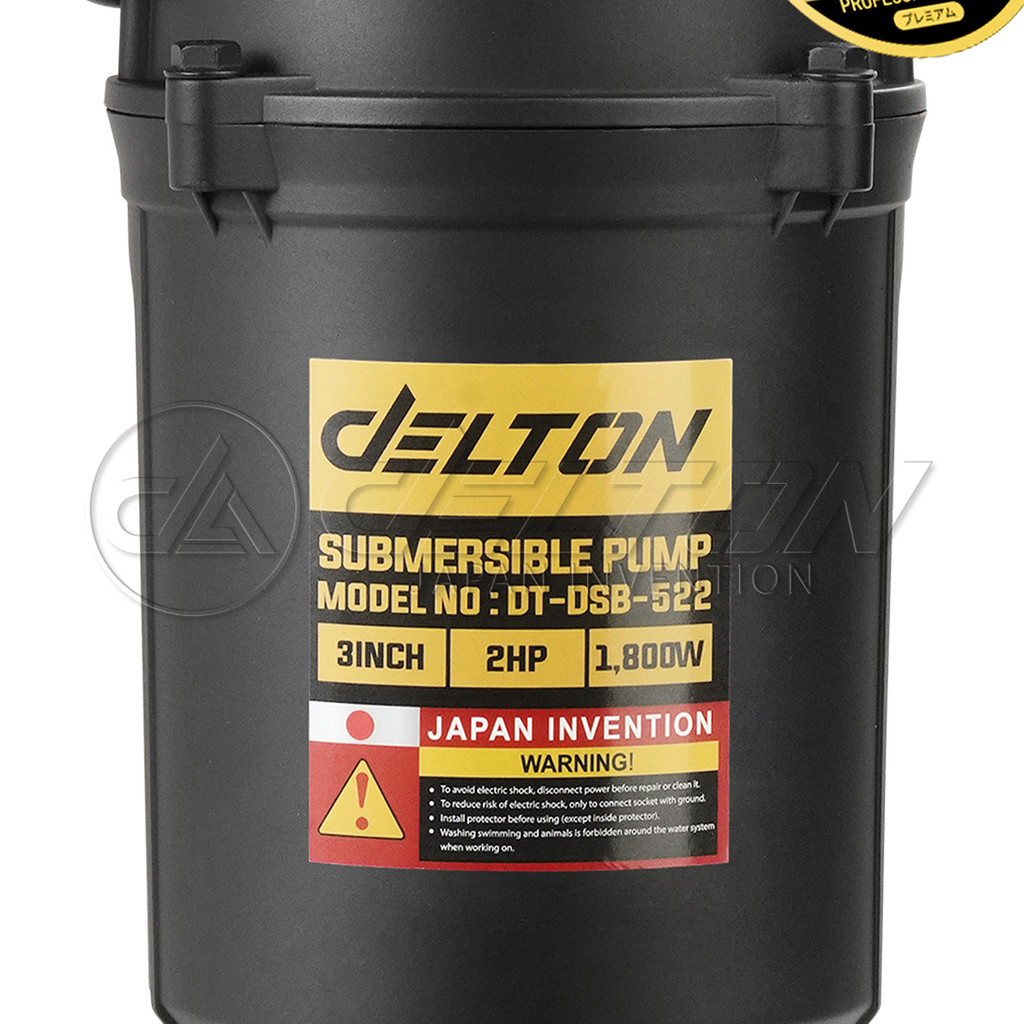 ภาพเพิ่มเติมของ DELTON ปั๊มแช่ 3 นิ้ว ปั๊มจุ่ม ไดโว่ ดูดโคลน 1,800W 2HP มอเตอร์ทองแดงแท้ 100% Divo แรงดันสูง รุ่น DT-DSB-522 (3 นิ้ว)