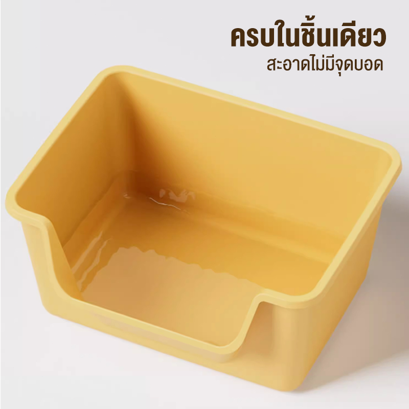 ภาพเพิ่มเติมของ กระบะทรายแมวขนาดใหญ่ แถมฟรีที่ตักทราย การเพิ่มความสูงของรั้ว กระบะทรายแมว ป้องกันการกระเด็นของทราย ห้องน้ำแมว กระบะทราย