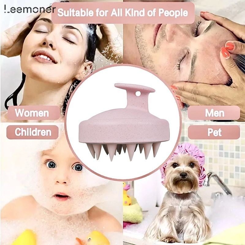 ภาพเพิ่มเติมของ 【Lemon】แปรงซิลิโคน สําหรับสระผม นวดหนังศีรษะ-LN