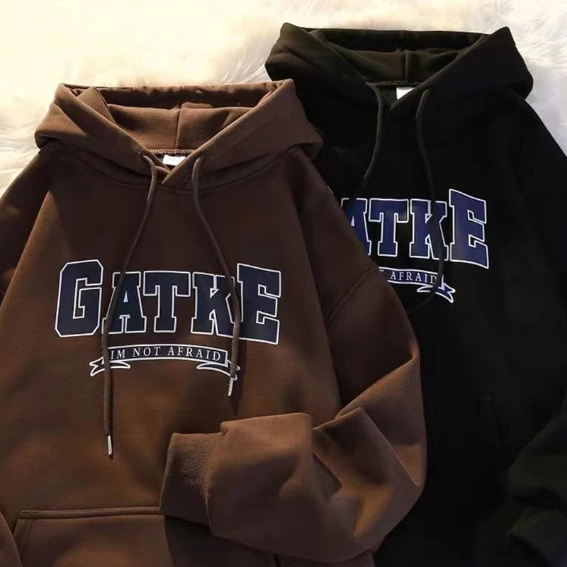 ภาพเพิ่มเติมของ MNO.9 Hoodie M248 เสื้อฮู้ด สกรีนอก มีกระเป๋าล้วงด้านหน้า GATKE ผ้าสำลีหนานุ่ม เสื้อกันหนาว เสื้อแขนยาว ฮู้ด